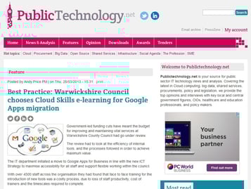 Warwickshire County Council chooses Cloud Skills for Google Apps migration