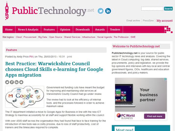 Warwickshire County Council chooses Cloud Skills for Google Apps migration