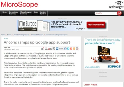 Ancoris ramps up Google App support