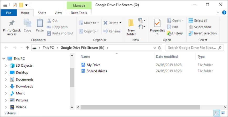 google drive file stream sync settings