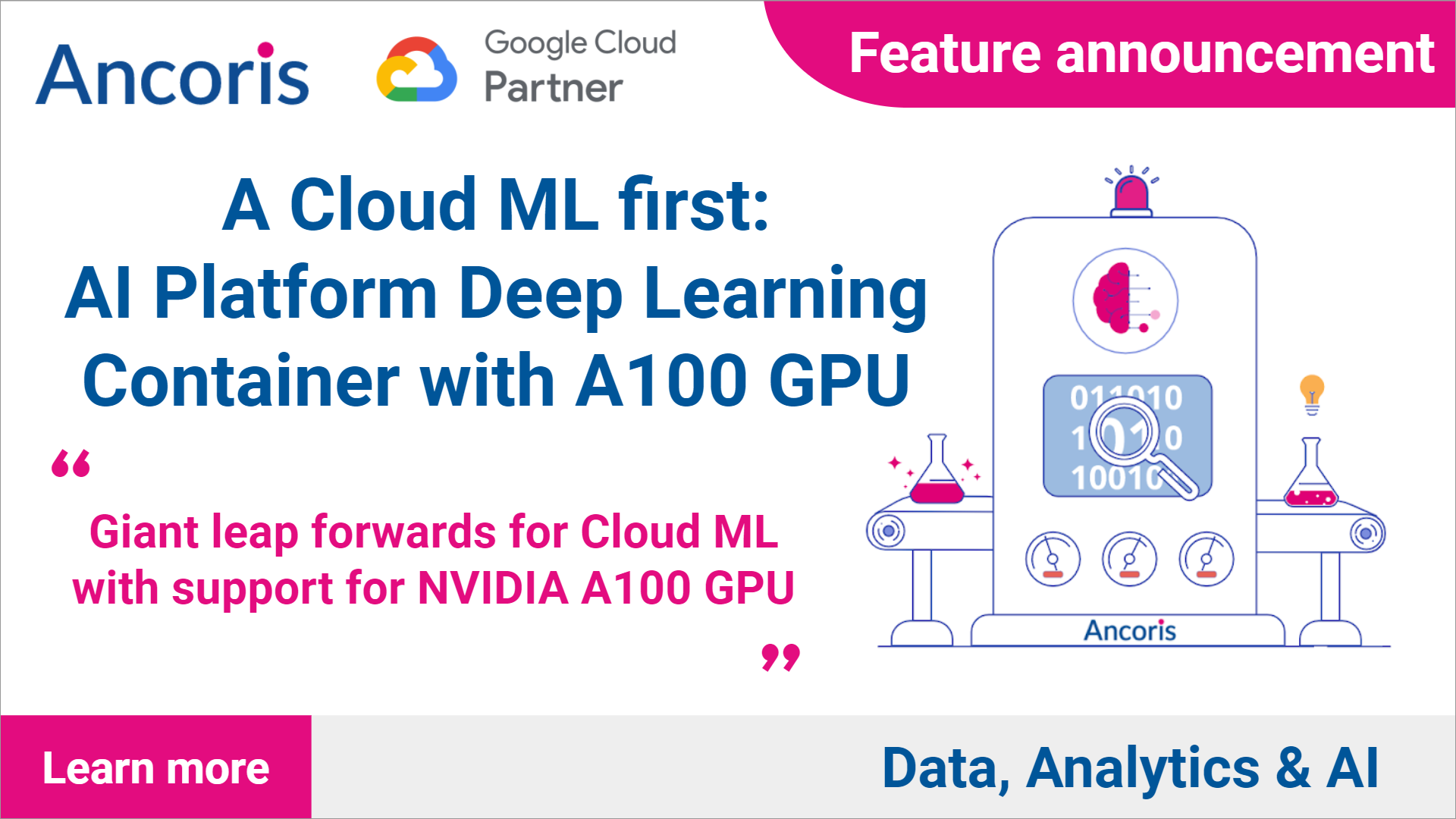 Cloud ML first: AI Platform Deep Learning Container with NVIDIA A100 GPU