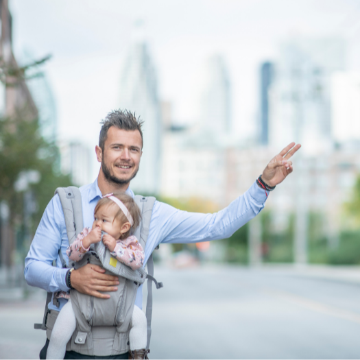 Young father waiting for a private hire car-1