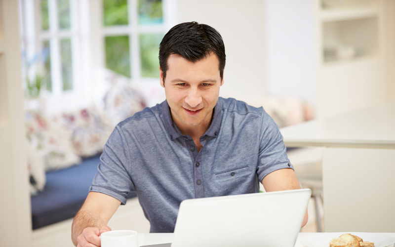 employee working from home with Google Workspace