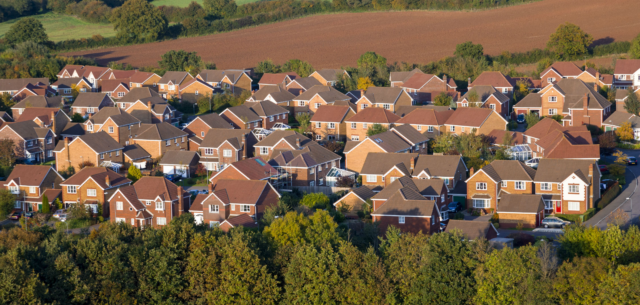 Housing estate near a field