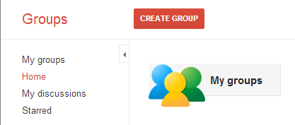 Google Groups create button
